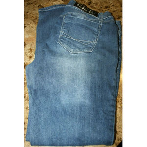 Rue 21 Premiere Women's Jeans Blue Stretch Jeans Patches SZ 9/10  32x29